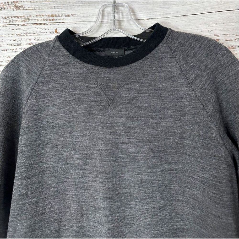 Joseph Wool Blend Crew Neck Long Sleeve Sweatshirt Gray Black Size 36 - Picture 2 of 12
